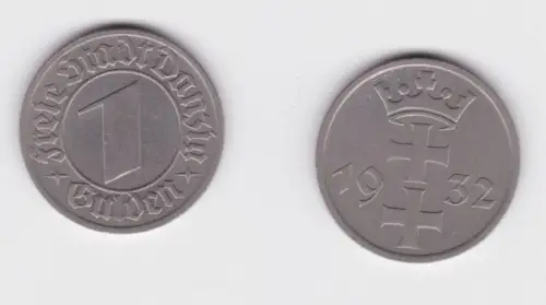 1 Gulden Nickel Münze Freie Stadt Danzig 1932 ss+ (106828)