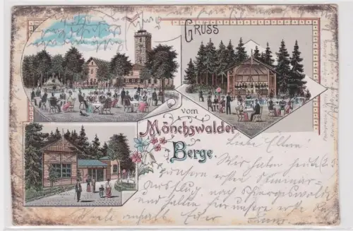 89970 Ak Lithographie Gruß vom Mönchswalder Berge 1903