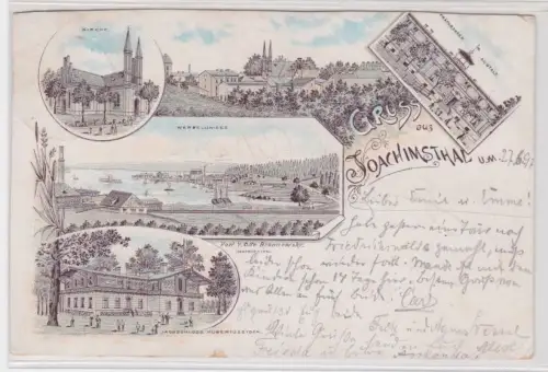 81301 Vorläufer Ak Lithographie Gruß aus Joachimsthal Uckermark 1897