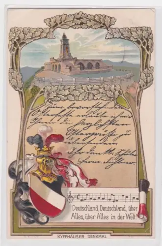 56145 Lied Präge Ak Lithographie Kyffhäuser Denkmal 1902