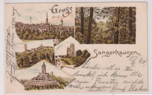 65110 Ak Lithographie Gruß aus Sangerhausen 1898