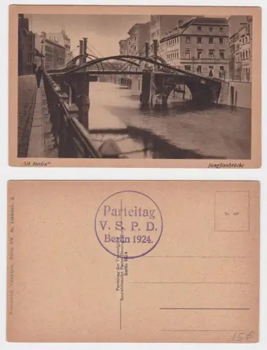 909544 Ak Alt-Berlin Jungfernbrücke Stempel Parteitag V.S.P.D. Berlin 1924