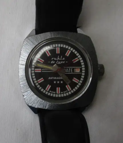 Ruhla de Luxe Armbanduhr Handaufzug mit Datumsanzeige 37 mm (158622)