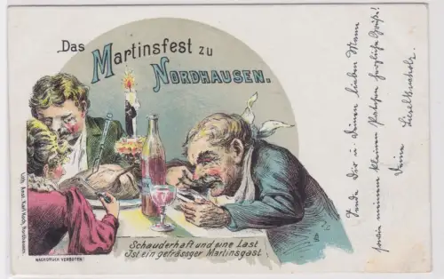 35004 Künstler Ak Nordhausen Humor Das Martinsfest 1903