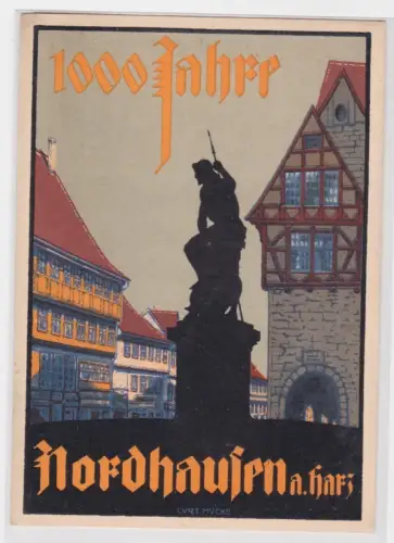 76233 Künstler Ak Nordhausen am Harz 1000 Jahre 1927