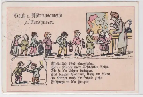 64621 Künstler Ak Nordhausen Nordhusen Märtensowend Martinstag 1908