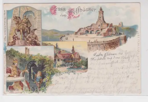 51938 Ak Lithografie Gruss vom Kyffhäuser 1901
