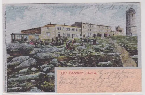 20809 Ak Der Brocken - Seidenkarte, Patentkarte 1902
