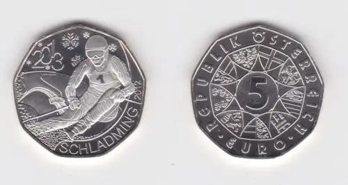5 Euro Silber Münze Österreich Schladming 2013 Skirennläufer (134342)