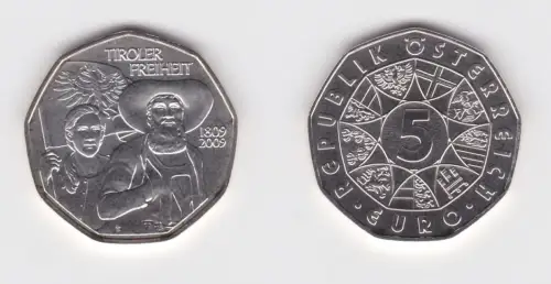 5 Euro Silber Münze Österreich Tiroler Freiheit 1809-2009 Andreas Hofer (131252)
