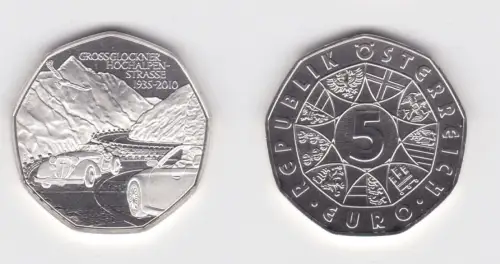 5 Euro Silber Münze Österreich 75 Jahre Großglockner Hochalpenstraße 2010(131212