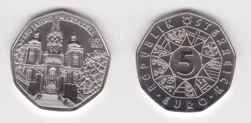 5 Euro Silber Münze Österreich 850 Jahre Mariazell 2007  (134559)