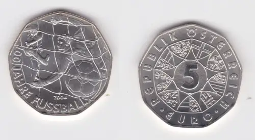 5 Euro Silber Münze Österreich 100 Jahre Fußball 2004 (130403)