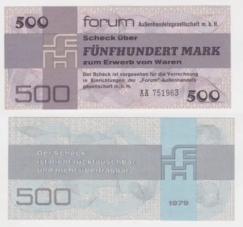 500 Mark DDR Banknoten Forum Scheck 1979 UNC (134629)