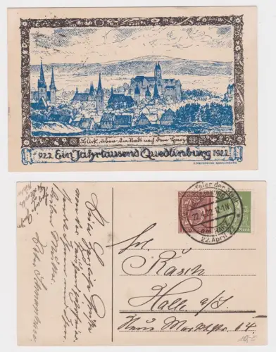 25830 Künstler Ak Ein Jahrtausend Quedlinburg 1922 mit Sonderstempel