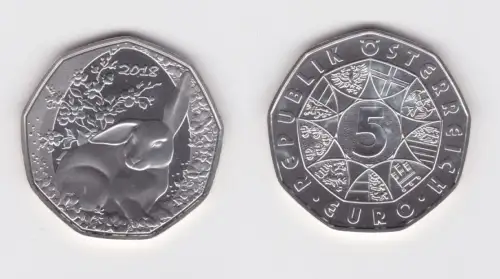 5 Euro Silber Münze Österreich Ostermünze 2018, Osterhase (139879)
