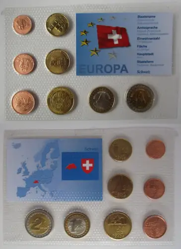 Kursmünzsatz KMS Euro Essai Pattern Probe Schweiz 2003 im Blister (119163)