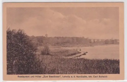 14243 Ak Lehnitz a.d. Nordbahn Restaurant und Hotel "Zum Seelöwen" um 1930