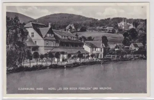 03695 Ak Ilsenburg, Harz. Hotel "Zu den Roten Forellen" und Waldhöhe. 1935