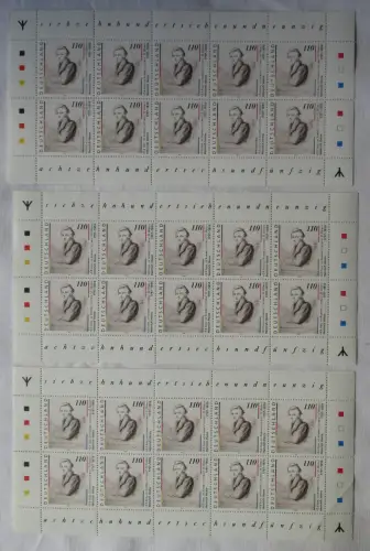 3 x Briefmarken Kleinbogen BRD Heinrich Heine 1997 1. Auflage mit Runen (126782)