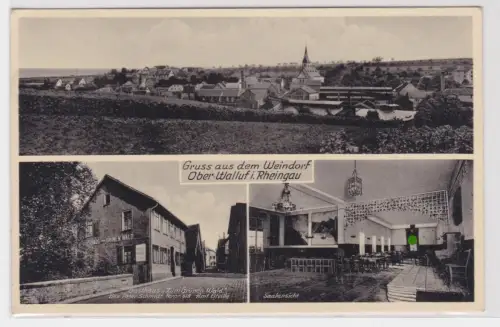 39665 Mehrbild Ak Gruss aus dem Weindorf Ober-Walluf i. Rheingau. um 1930