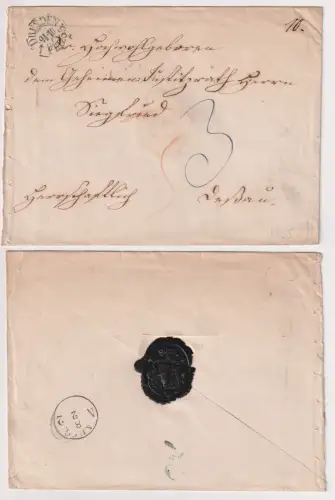 904959 seltener Vorphilatelie Brief an Geheimjustizrat in Dresden 7.2.1855