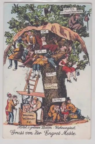 909663 Ak Gruß von der Engros Messe Leipzig Hotel zum grünen Baum um 1920