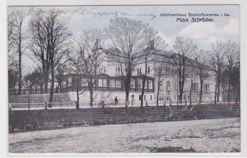 99258 Feldpost Ak Schützenhaus Bischofswerda in Sachsen Max Schröder 1917
