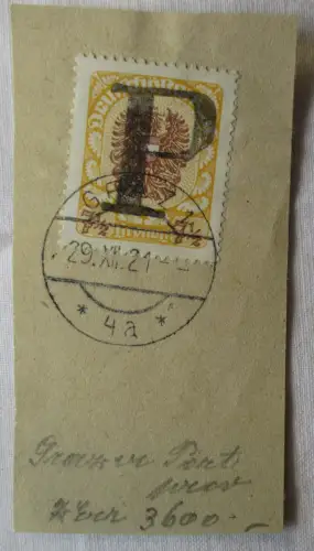 Portomarken-Provisorium GRAZ 7 1/2 Kronen Handstempel-Aufdruck "P" 1921 (123059)