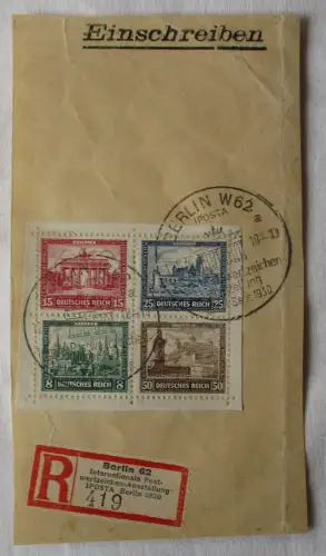 DR IPOSTA HERZSTÜCK aus BLOCK 1 auf Einschreiben ab BERLIN 1930 FDC (124555)