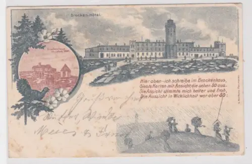 19023 AK Brocken-Hotel, Brockenhaus im Jahre 1806. 1901