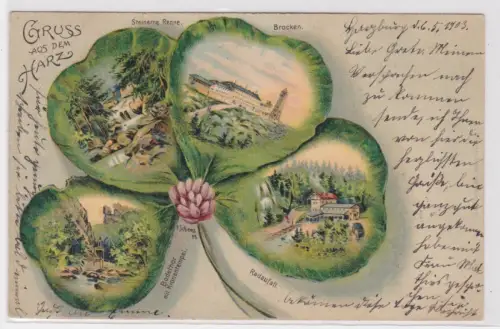 88166 Mehrbild AK Gruss aus dem Harz. 1903