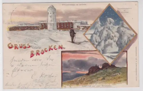 18464 Mehrbild AK Gruss vom Brocken. 1900