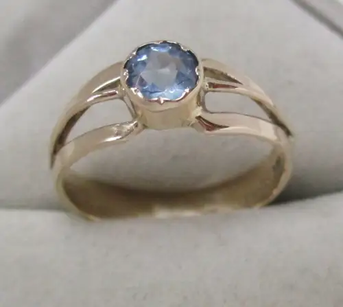 charmanter 333er Gold Ring mit blauem Spinell Edelstein (168234)