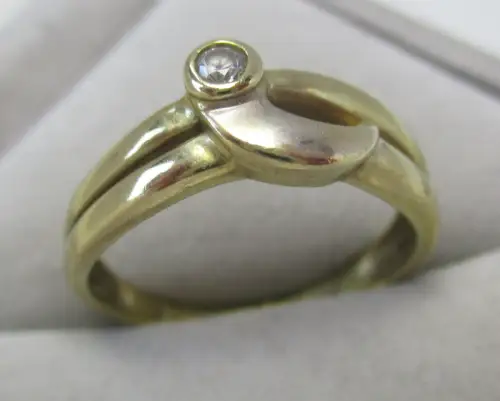 eleganter 333er Gold Ring mit farblosem Schmuckstein (167797)
