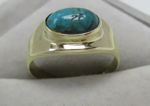 eleganter 333er Gold Ring mit türkisem Edelstein (161872)