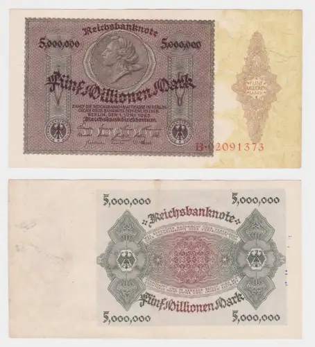 5 Millionen Mark Banknote Deutsches Reich Berlin 1. Juni 1923 Ro. 88 (146982)