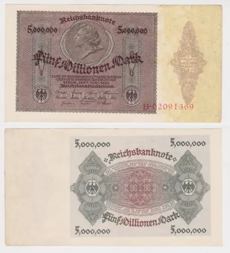 5 Millionen Mark Banknote Deutsches Reich Berlin 1. Juni 1923 Ro. 88 (145411)