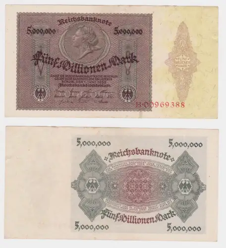 5 Millionen Mark Banknote Deutsches Reich Berlin 1. Juni 1923 Ro. 88 (146564)