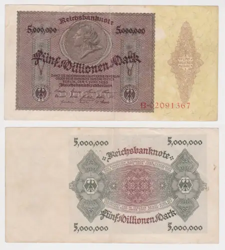 5 Millionen Mark Banknote Deutsches Reich Berlin 1. Juni 1923 Ro. 88 (145044)