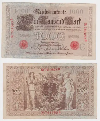 Banknote 1000 Mark Kaiserreich 21.04.1910 Rosenberg 45 a (146193)