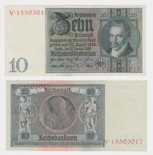 seltene Banknote 1 0 Reichsmark 22.1.1929 Ro Nr. 173a (148516)
