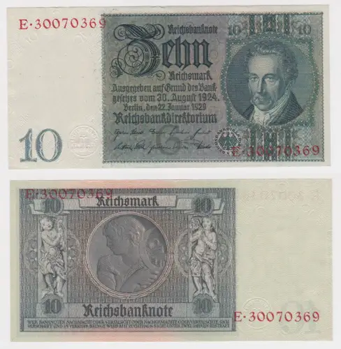 seltene Banknote 1 0 Reichsmark 22.1.1929 Ro Nr. 173a (140367)