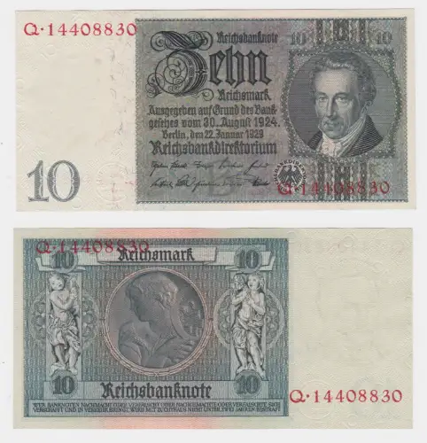 seltene Banknote 1 0 Reichsmark 22.1.1929 Ro Nr. 173a (145985)