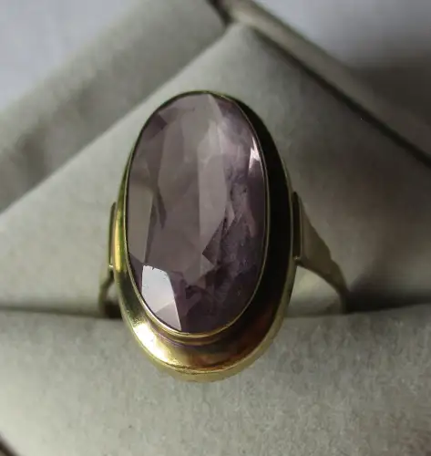 klassischer 333er Gold Damen Ring mit schönem Amethyst Edelstein (168083)