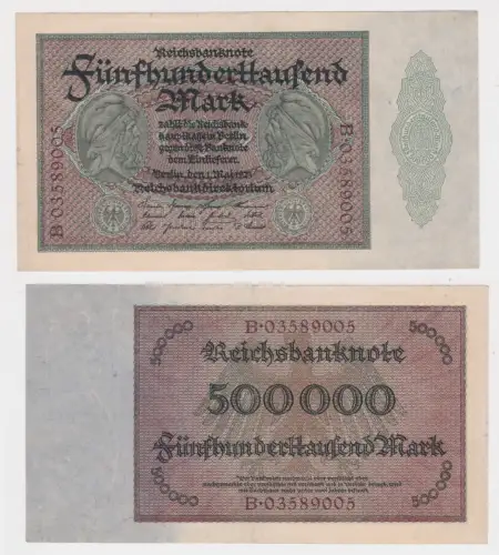 seltene Banknote 500000 Mark 1.5.1923 Rosenberg 87b (149753)