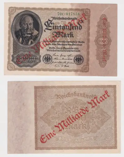 1 Milliarden Mark Inflation Banknote 1923 Ro.110 b UNC (141480)
