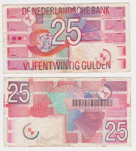 25 Gulden Banknote Niederlande de nederlandsche bank 5.4.1989 (141896)