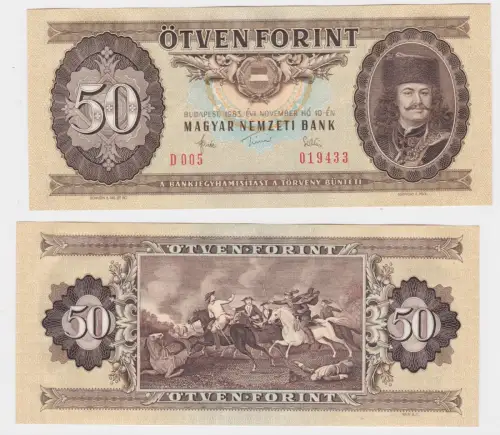 50 Forint Banknote Ungarn Budapest 4.11.1986 Pick 170 (146440)