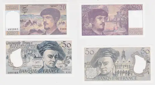 20 & 50 Franc Banknoten Frankreich 1984/1985 UNC (140342)